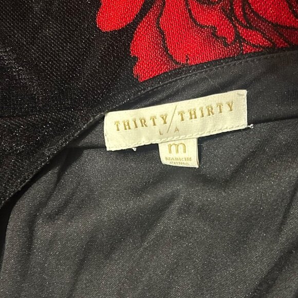 Sexy Velvet Rose Backless Mini Dress | Bell Sleeves | Thirty Thirty | Size M - Picture 4 of 4